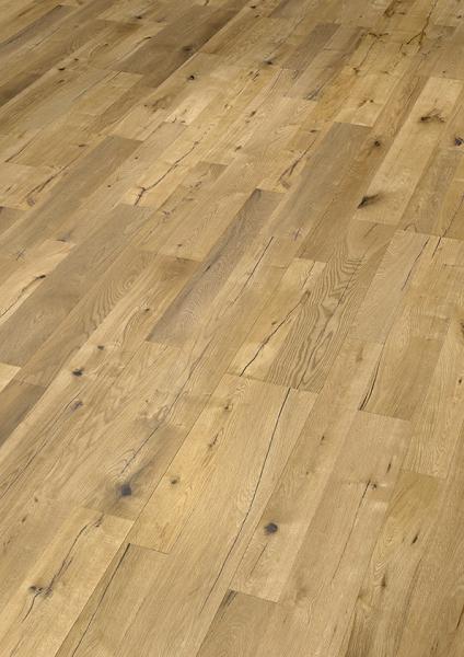 Landhausdiele Eiche XL Schlossdiele astig, gebürstet, leicht weiß geölt 3,43m²/Paket